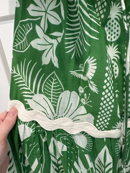 Farm Rio Macaw Green Elegance Crop and Maxi Set VGUC - Picture 8 of 10